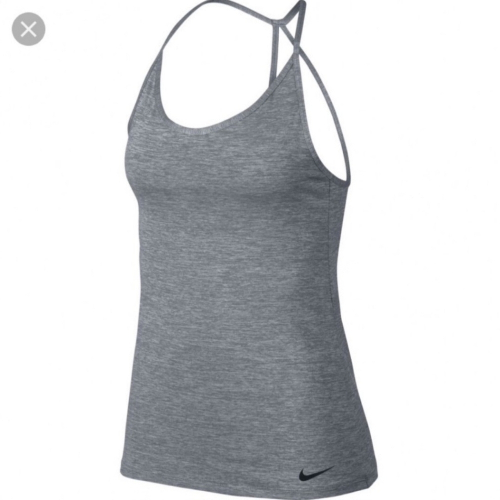 Nike Dri-fit Cool Tuned Athletic Tank Top Women's Small S Heathered Grey Strappy